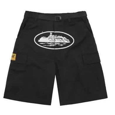 Corteiz Alcatraz Cargo Shorts Black HypeLusitana