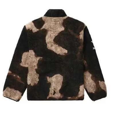 Supreme The North Face Bleached Denim Print Fleece Jacket Black - Hypelusitana