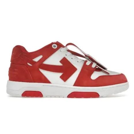 OFF-WHITE Out Of Office "OOO" Low Tops Brick Red White Suede Hypelusitana