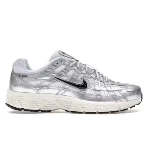 Nike P-6000 White Metallic Silver Flat Silver Black Hypelusitana