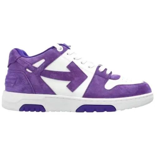 OFF-WHITE Out Of Office OOO Low Tops Purple Suede Hypelusitana