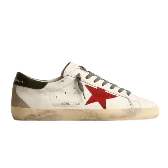 Golden Goose Super-Star with red suede star and green leather heel tab HypeLusitana