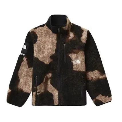 Supreme The North Face Bleached Denim Print Fleece Jacket Black - Hypelusitana