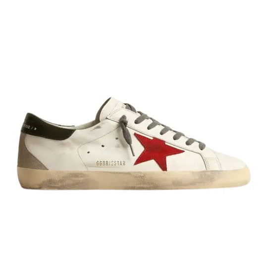 Golden Goose Super-Star with red suede star and green leather heel tab HypeLusitana