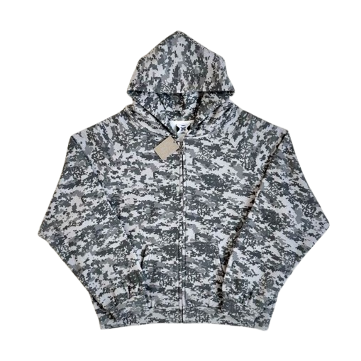 Mertra Camouflage Grey Zip Up Hoodie