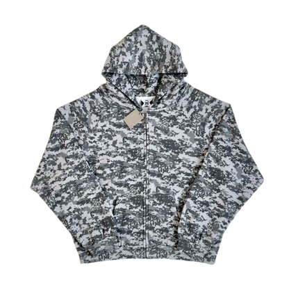 Mertra Camouflage Grey Zip Up Hoodie